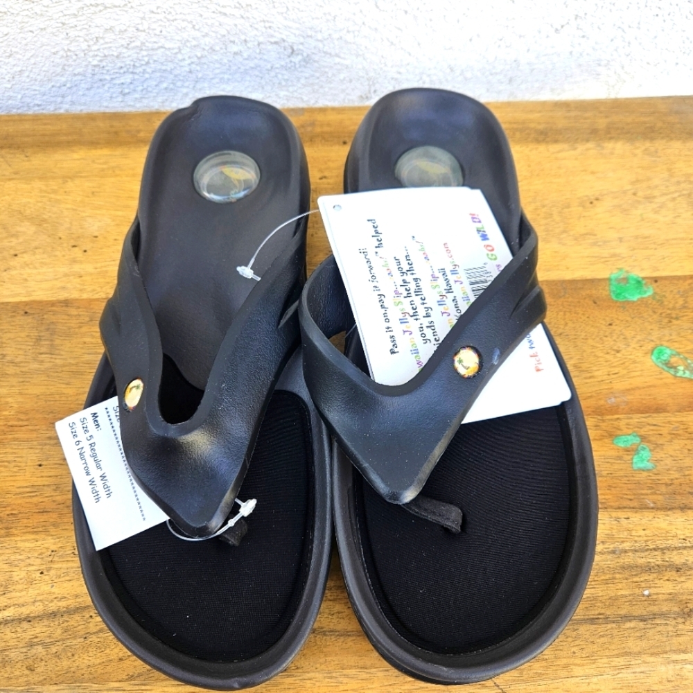 Hawaiian Jellys Ultra Comfort O'o Black Lava Unisex Sandals Women's Siz… - Picture 7 of 16